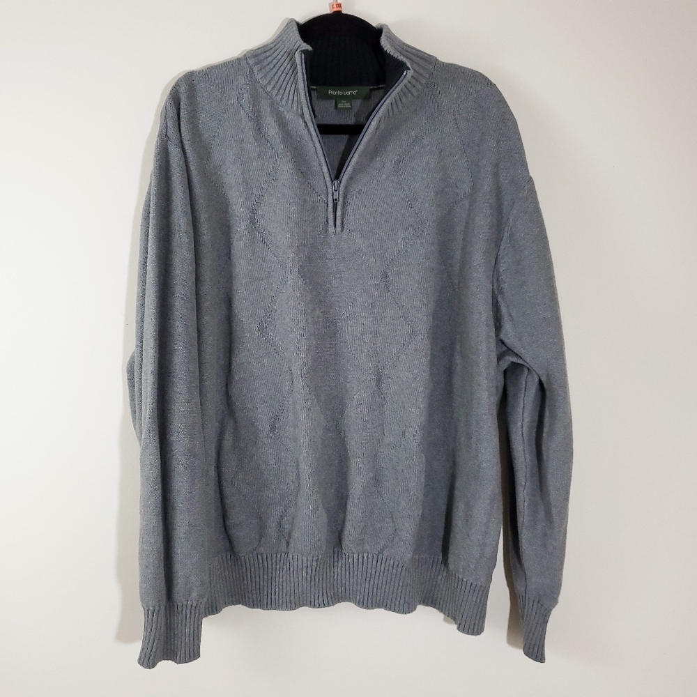 Mens Pronto Uomo Quarter Zip Sweater 3XL Cotton